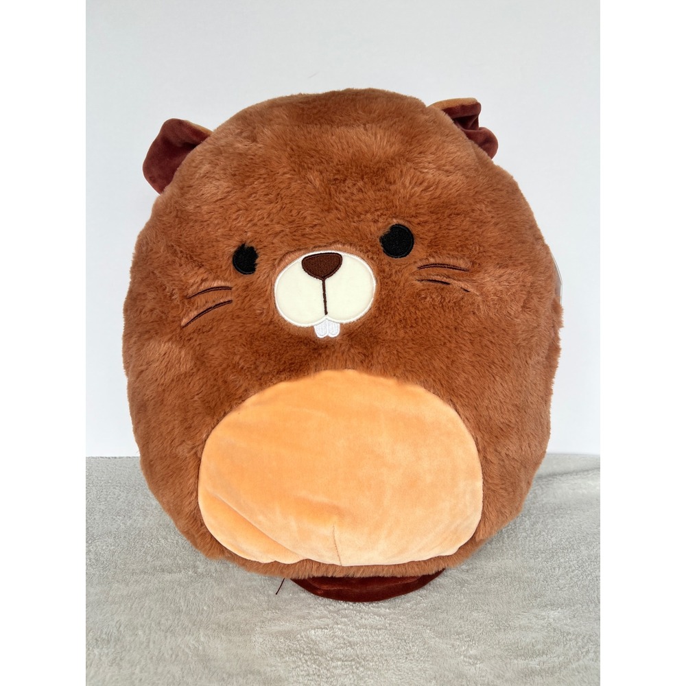 Squishmallows FuzzaMallows Chip the Beaver 12 Inch Brown Fuzzy Plush Toy NWT